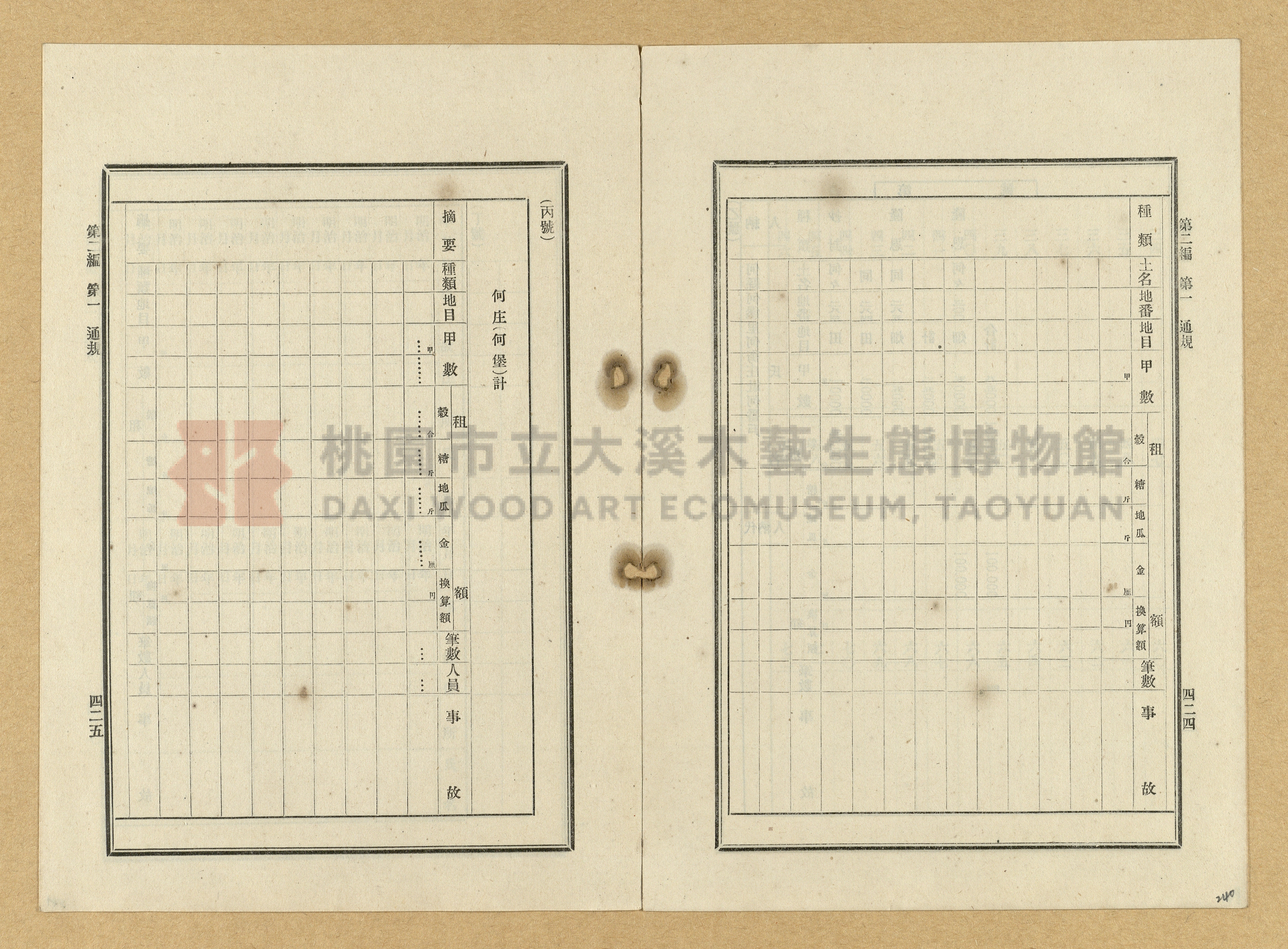 《臺灣土地調查法規》全書主題的圖片縮圖第240張
