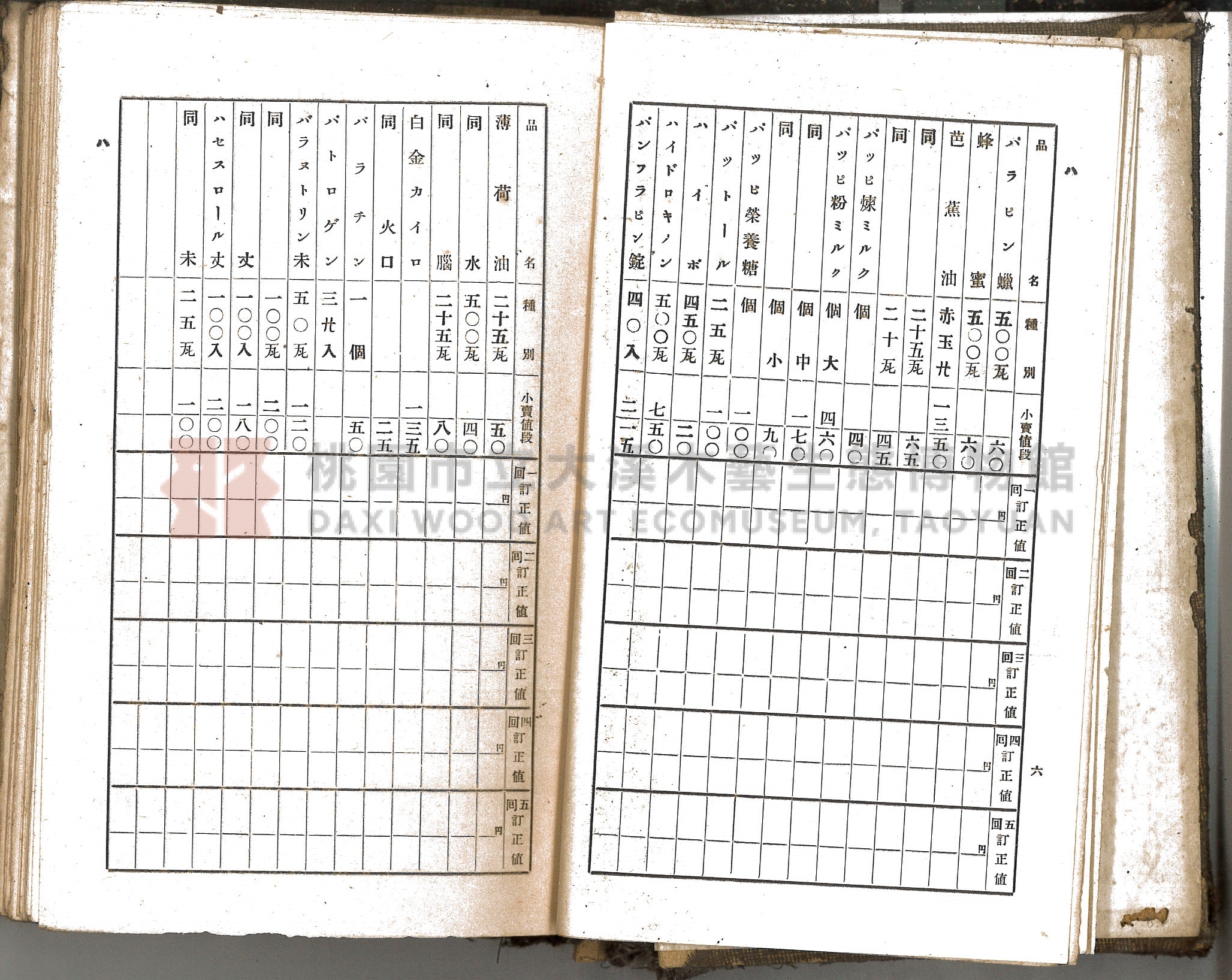 《新竹藥品協會規約並小賣最高價格帳》主題的圖片縮圖第11張