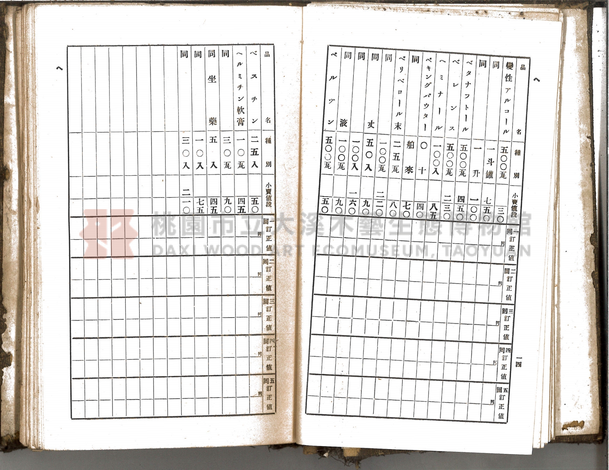 《新竹藥品協會規約並小賣最高價格帳》主題的圖片縮圖第16張