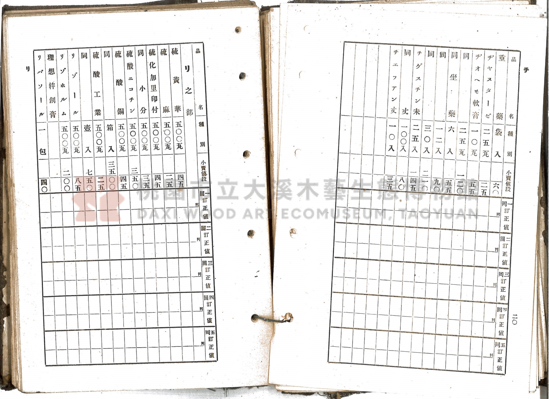 《新竹藥品協會規約並小賣最高價格帳》主題的圖片縮圖第20張