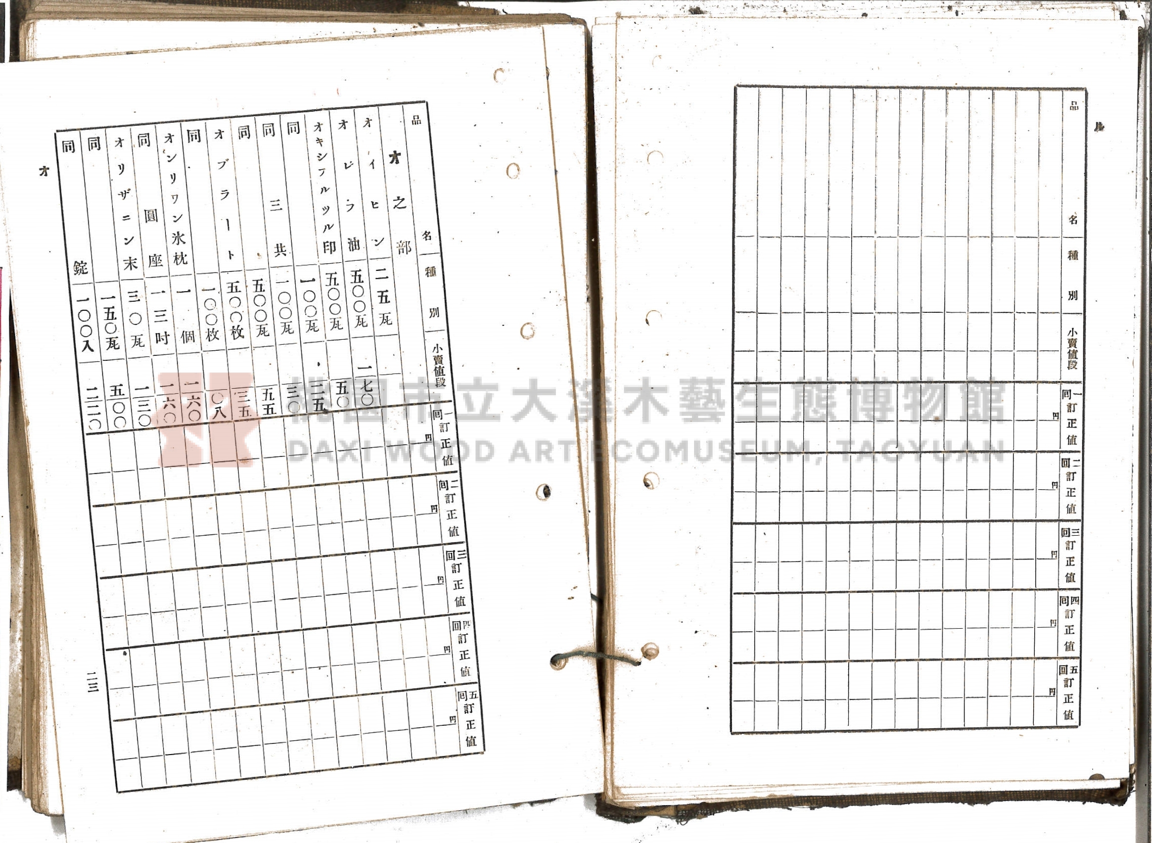 《新竹藥品協會規約並小賣最高價格帳》主題的圖片縮圖第22張