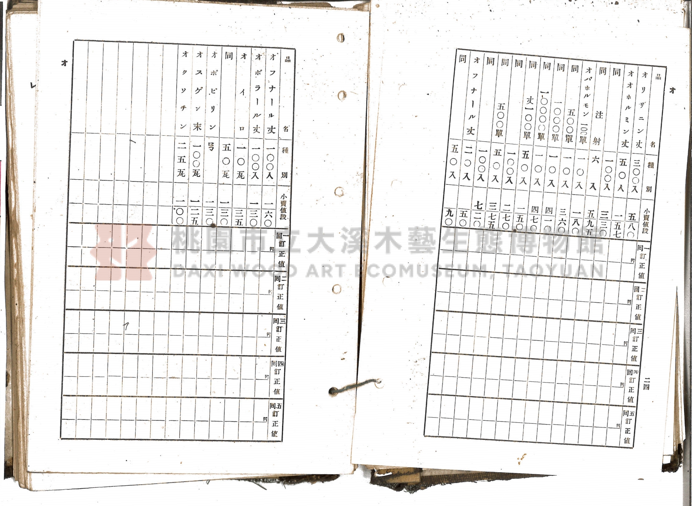 《新竹藥品協會規約並小賣最高價格帳》主題的圖片縮圖第23張