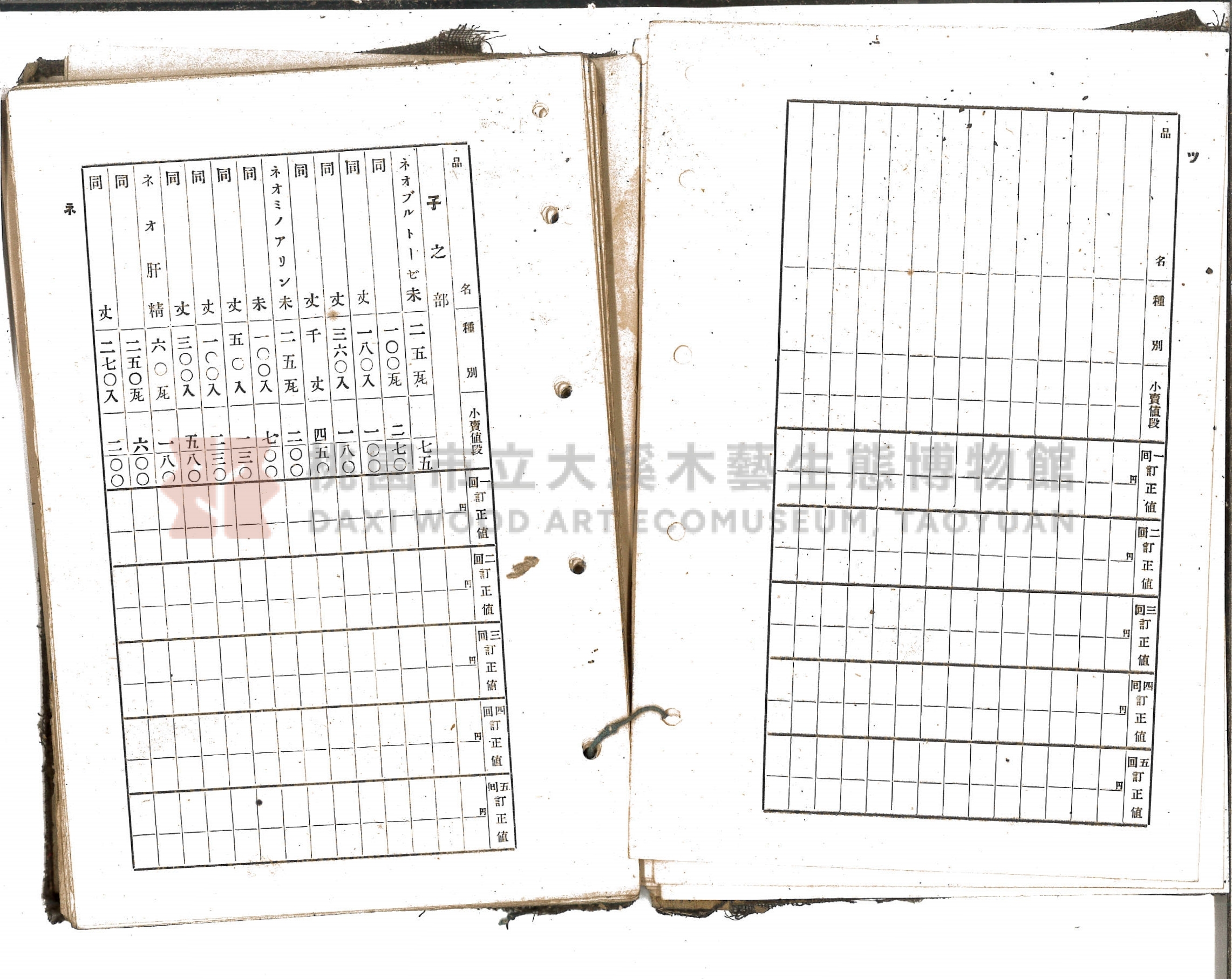 《新竹藥品協會規約並小賣最高價格帳》主題的圖片縮圖第32張