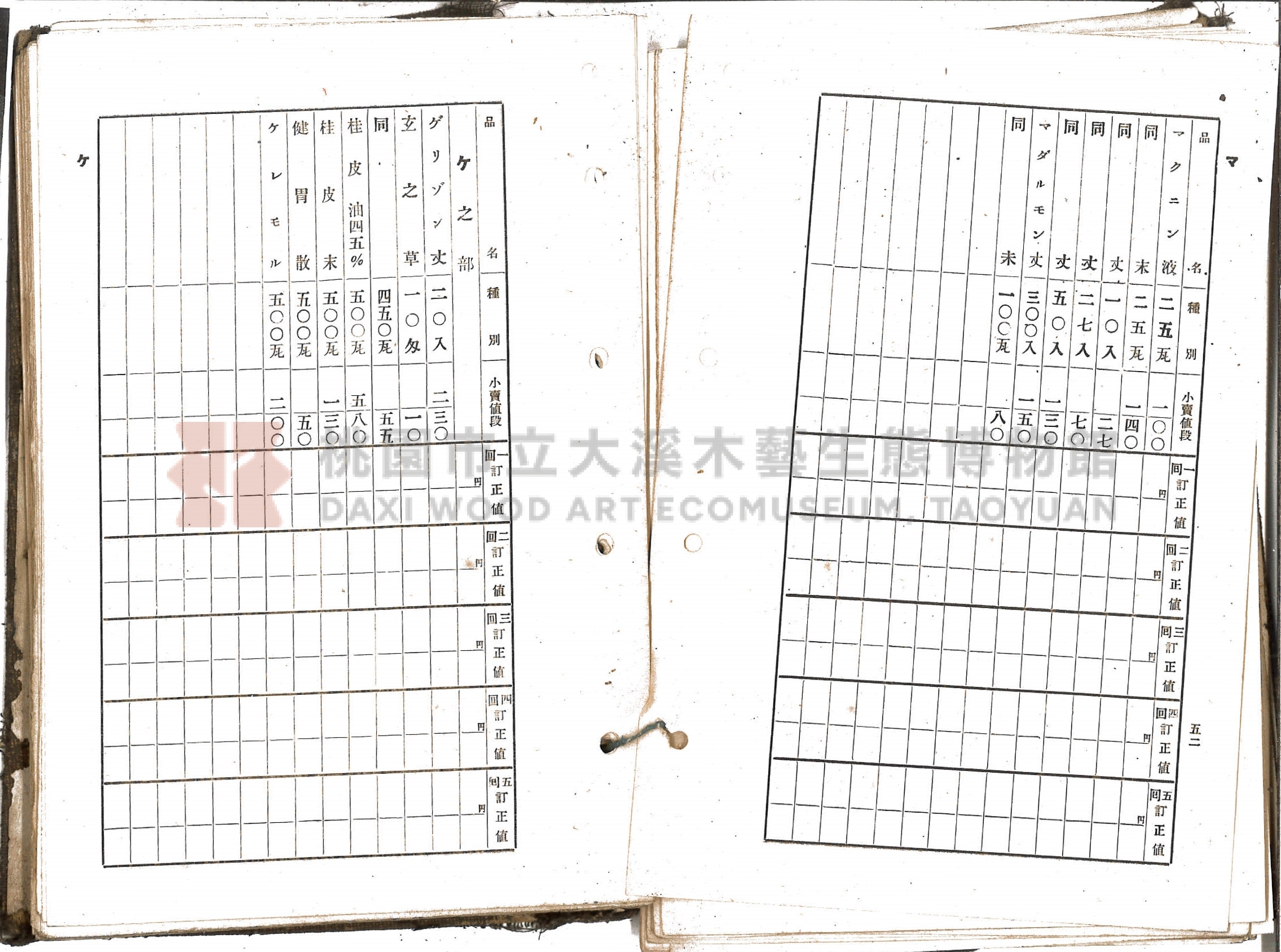 《新竹藥品協會規約並小賣最高價格帳》主題的圖片縮圖第41張