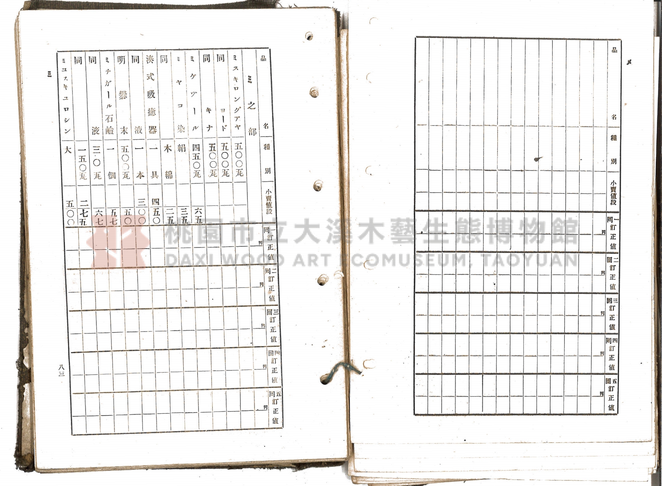《新竹藥品協會規約並小賣最高價格帳》主題的圖片縮圖第59張