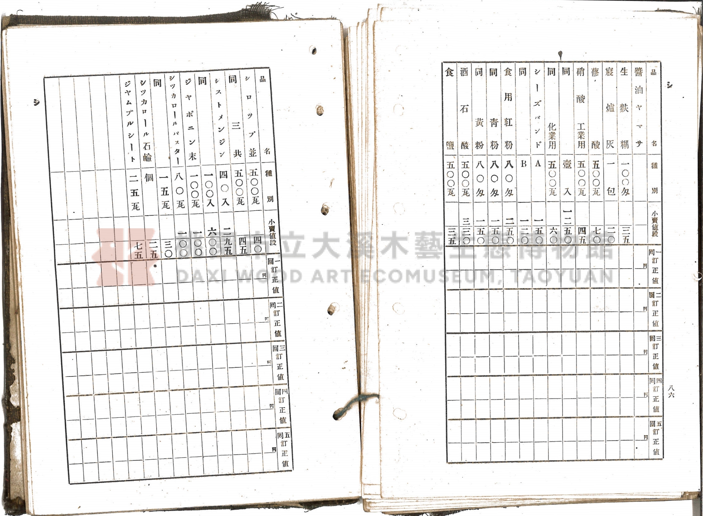 《新竹藥品協會規約並小賣最高價格帳》主題的圖片縮圖第61張