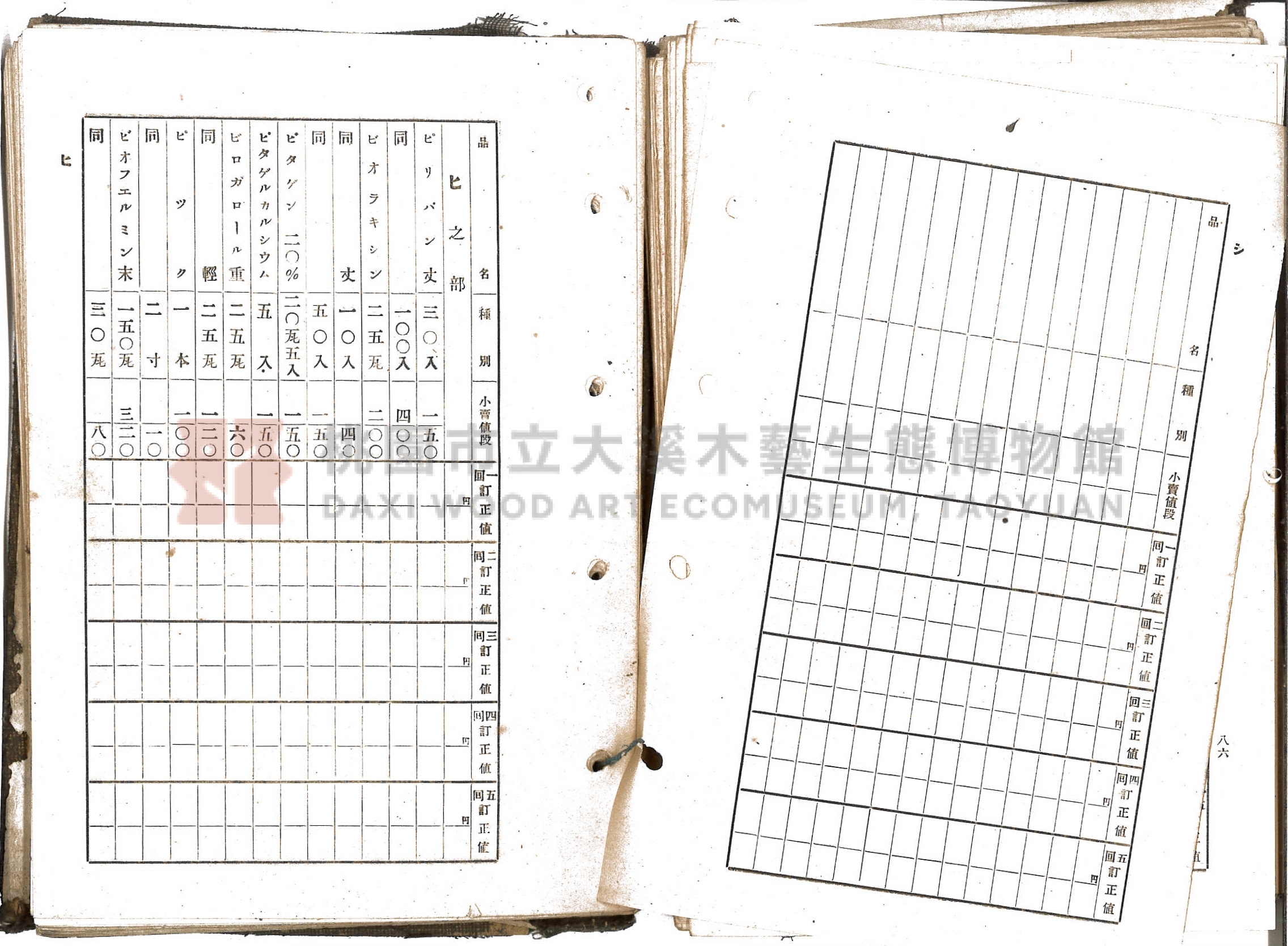 《新竹藥品協會規約並小賣最高價格帳》主題的圖片縮圖第62張